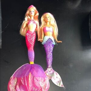 Barbie Pink and Purple Mermaid Dolls Set - Kids Toys